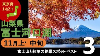 【国内旅行おすすめ】都心から2時間で着く日本有数の景勝地 2021年11月上・中旬 1泊2日 東京発 富士河口湖 その1『富士山と紅葉の絶景スポット ベスト3』