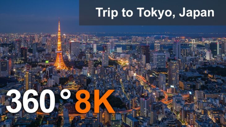 Trip to Tokyo, Japan. Aerial 360 video in 8K.