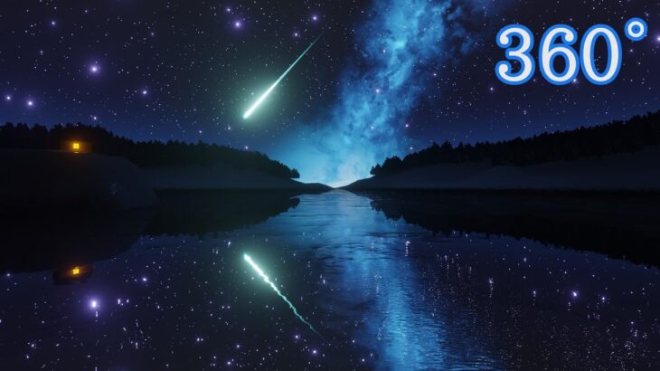 【360°動画】流れ星と天の川が見える湖 [星空/癒し/4K VR]
